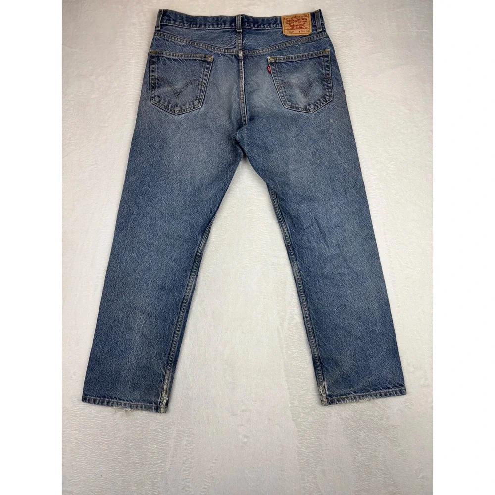 Levi's 505 Men's 36x30 Vintage **Tag Verified w/pics** jeans Distress Blue Denim